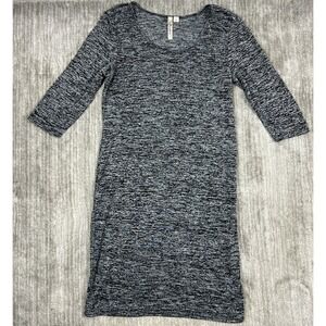 Feathers Dress Womens 2X Gray Heather Knee Length 3/4 Sleeves